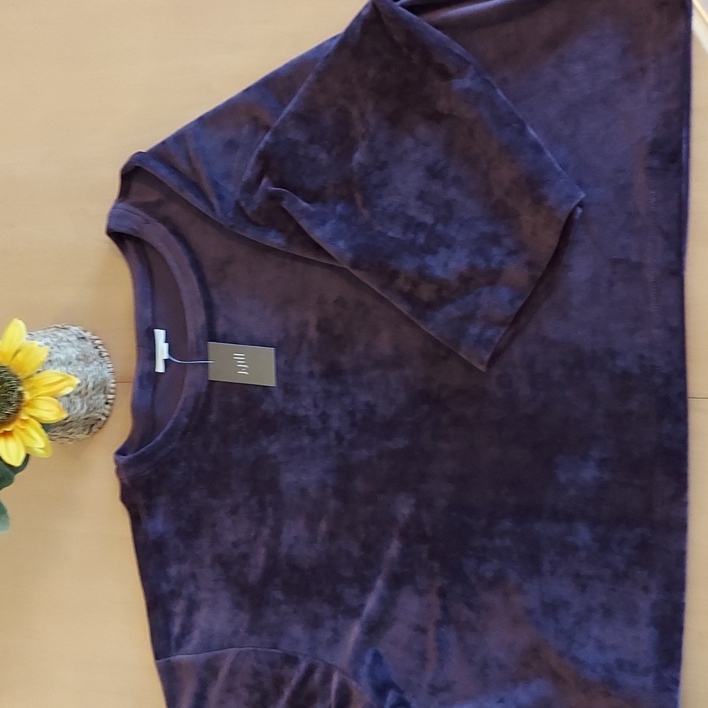 NWT JJill Velour Top, Size Medium Petite, Violet